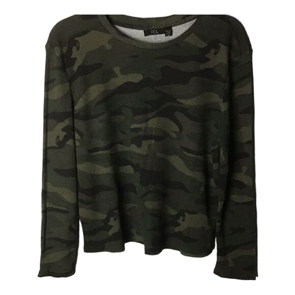 RDI Womens Medium Thermal Top Camouflage Camo Long Sleeve Green Pullover NWOT - Picture 9 of 16